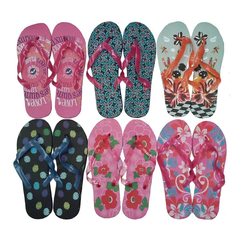 72 Bulk Women's Flip Flops - Assorted Patterns - at - bluestarempire.com