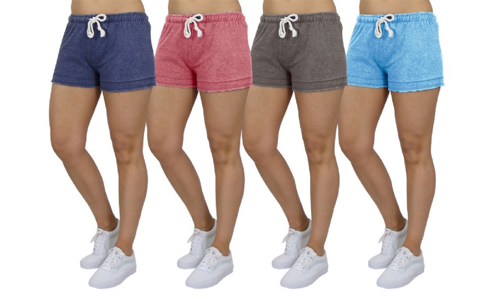 72 Bulk Women's Soft Fleece Lounge Shorts Assorted Sizes In Rose - at ...