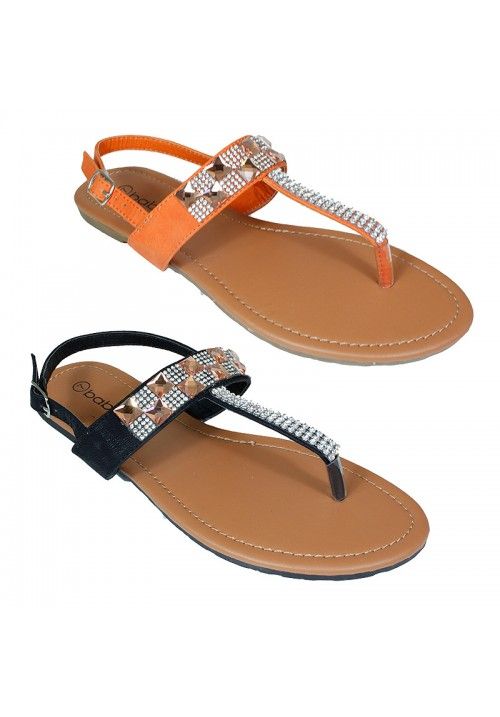 18 Bulk Womens Fashion Flip Flops In Orange at