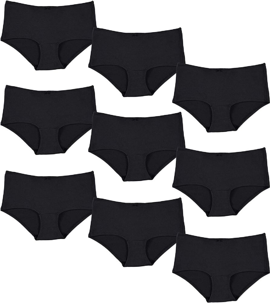 6 Bulk Yacht And Smith 95% Cotton Women's Underwear In Black, Size Medium