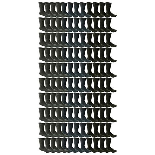 144 Bulk Yacht & Smith Men's Cotton Assorted Colored Thermal Crew Socks