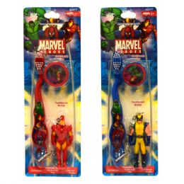 48 Bulk Marvel Heroes Toothbrush Travel Kit