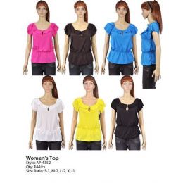 144 Bulk Womans Ruffle Top