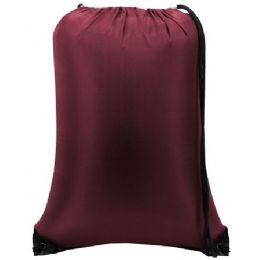 60 Bulk Value Drawstring Backpack - Maroon