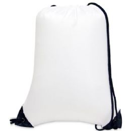 60 Bulk Value Drawstring Backpack - White