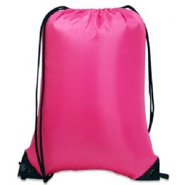 60 Bulk Value Drawstring Backpack Hot Pink