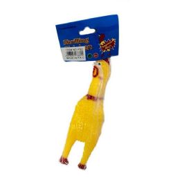 24 Bulk 6.5 Inch Rubber Chicken Squeaky Pet Toy