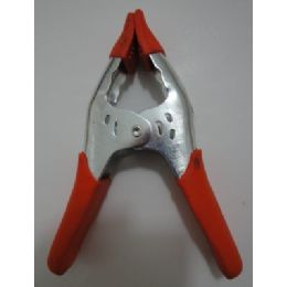 24 Bulk 6" Heavy Duty Metal Clamp With Orange Rubber Tips