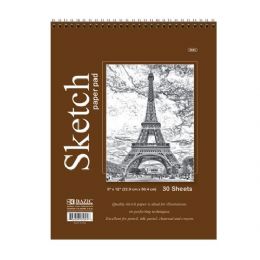 48 Bulk 30 Ct. 9" X 12" Top Bound Spiral Sketch Pad