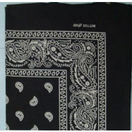24 Bulk BandanA-Black Paisley