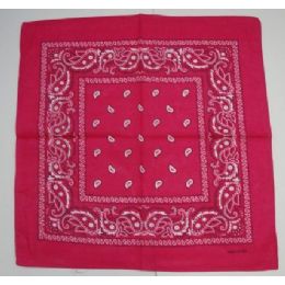 24 Bulk BandanA-Dark Pink Paisley