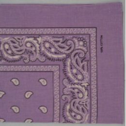 24 Bulk BandanA-Light Purple Paisley