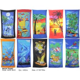 120 Bulk Large Printed Beach Towel