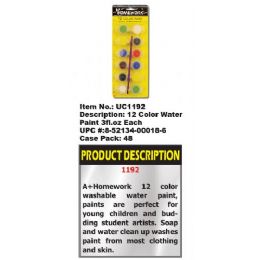 48 Bulk Water Color Paint Set W Brush