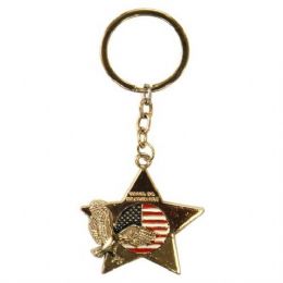12 Bulk Keychain Usa Eagle Star