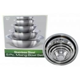12 Bulk 5pc Stainless Steel Mixing Bowl Set