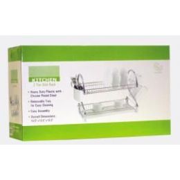 4 Bulk 2 Tier Chrome Kitchen Dish Rack