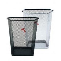 12 Bulk Square Mesh Waste Bin Assorted Black And Silver