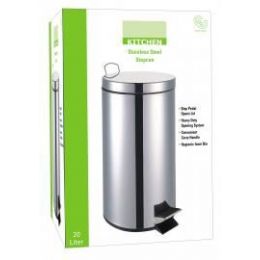 2 Bulk 20 Liter Stainless Steel Step Can With Plastic Inner Hygienic Bin