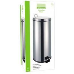 2 Bulk 30 Liter Stainless Steel Step Can With Plastic Inner Hygienic Bin