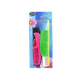 24 Bulk Colorful Hair Comb Set