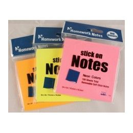 48 Bulk Stick On Notes 3"x 3" 100 SheeT- Neon Colors