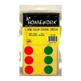 48 Bulk Color Coding Round Labels 306 Pk - 3/4 ea