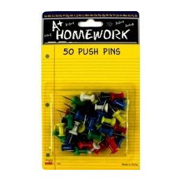 48 Bulk Push Pins - 50ct. Asst.cls. - Carded