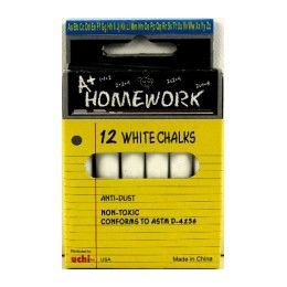 48 Bulk Chalk - White - 12pk - 3 Inch Sticks - Boxed