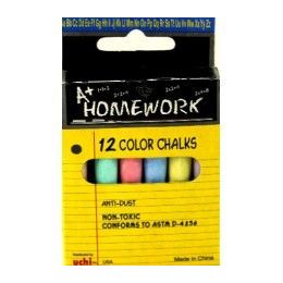 48 Bulk Chalk - Asst. Colors - 12pk - 3 Inch Sticks - Boxed
