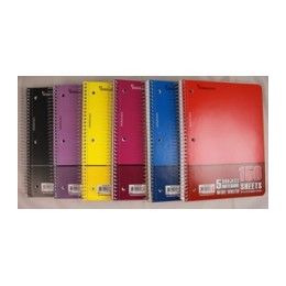 48 Bulk Wire Notebook - 150 Sh - 10.5" X 8" - Wr - 5 Subject