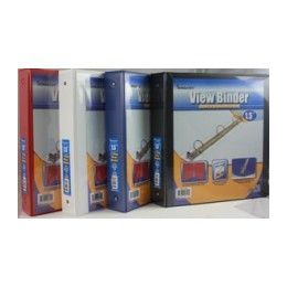 24 Bulk Binder - Clear View Pocket - 1.5" - 3 Rings - Assorted Colors