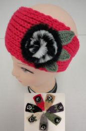 48 Bulk Hand Knitted Ear BanD--Fur Flower