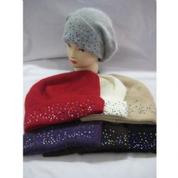 60 Bulk Ladies Angora Hat With Sparkles