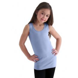 24 Bulk Girls Seamless Flat Tanks Tops Youth Size