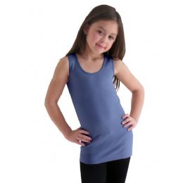 24 Bulk Girls Seamless Flat Tanks Tops Youth Size