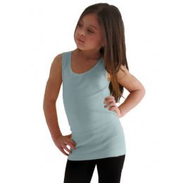24 Bulk Girls Seamless Flat Tanks Tops Youth Size