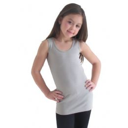 24 Bulk Girls Seamless Flat Tanks Tops Youth Size