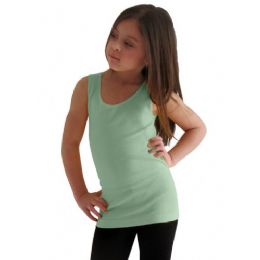 24 Bulk Girls Seamless Flat Tanks Tops Youth Size