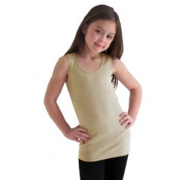 24 Bulk Girls Seamless Flat Tanks Tops Youth Size