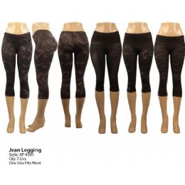 72 Bulk Ladies Denim Like Legging