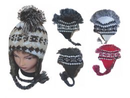 60 Bulk Mohawk Ear Flap Knit Hat