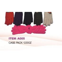 60 Bulk Ladies Fleece Winter Gloves Asst Colors
