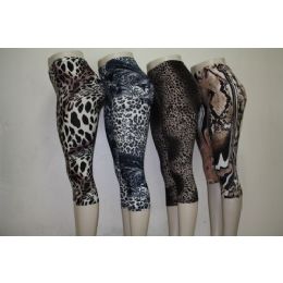 72 Bulk Ladies Animal Print Legging