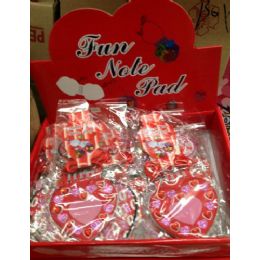 72 Bulk Heart Shapped With Jewels Note Pad