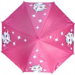 48 Bulk Kid Size Cat Umbrella Pink