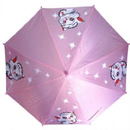 48 Bulk Kid Size Cat Umbrella Purple