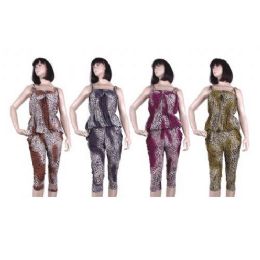 48 Bulk Ladies Blouse And Capri Bottom Set