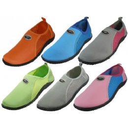 36 Bulk Women's 'wave' Aqua Socks