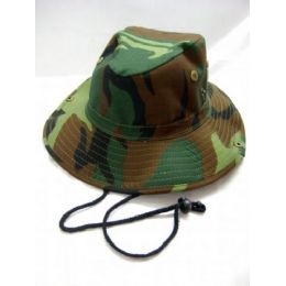 36 Bulk Camo Hat With Neck Strap